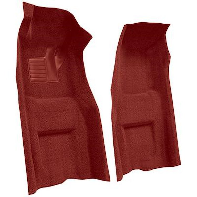 VT1117002 1969 Chevrolet Corvette; Automatic; Front Molded Carpet Set; w/ Heel Pad; Loop; Red
