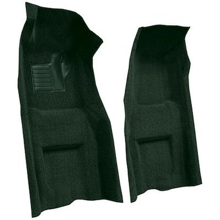 VT1117013 1969 Chevrolet Corvette; Automatic; Front Molded Carpet Set; w/ Heel Pad; Loop; Dark Green