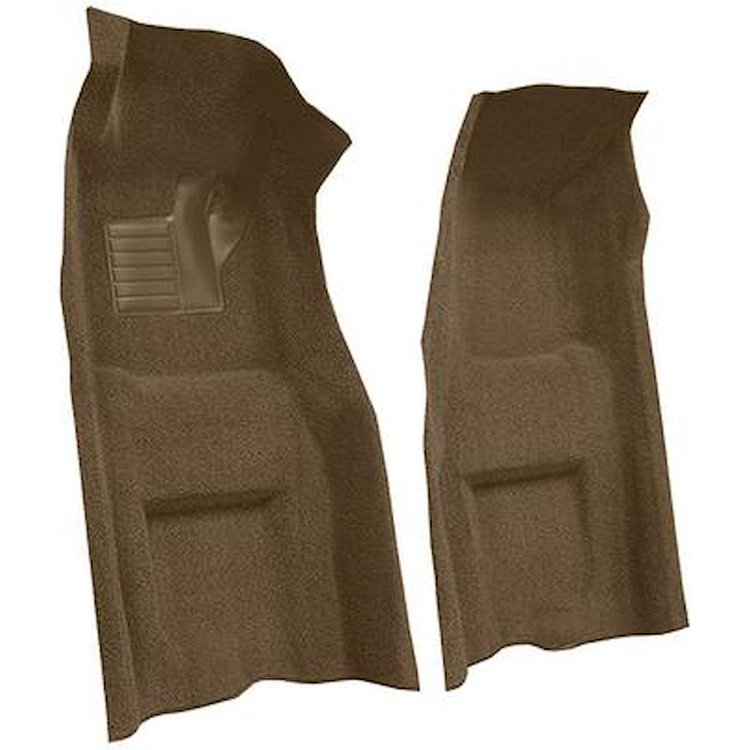 VT1117017 1969 Chevrolet Corvette; Automatic; Front Molded Carpet Set; w/ Heel Pad; Loop; Medium Saddle