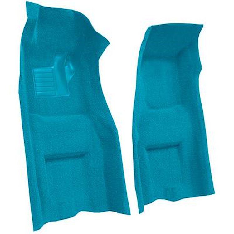 VT1117103 1969 Chevrolet Corvette; 4-Speed; Front Molded Carpet Set; w/ Heel Pad; Loop; Medium Blue