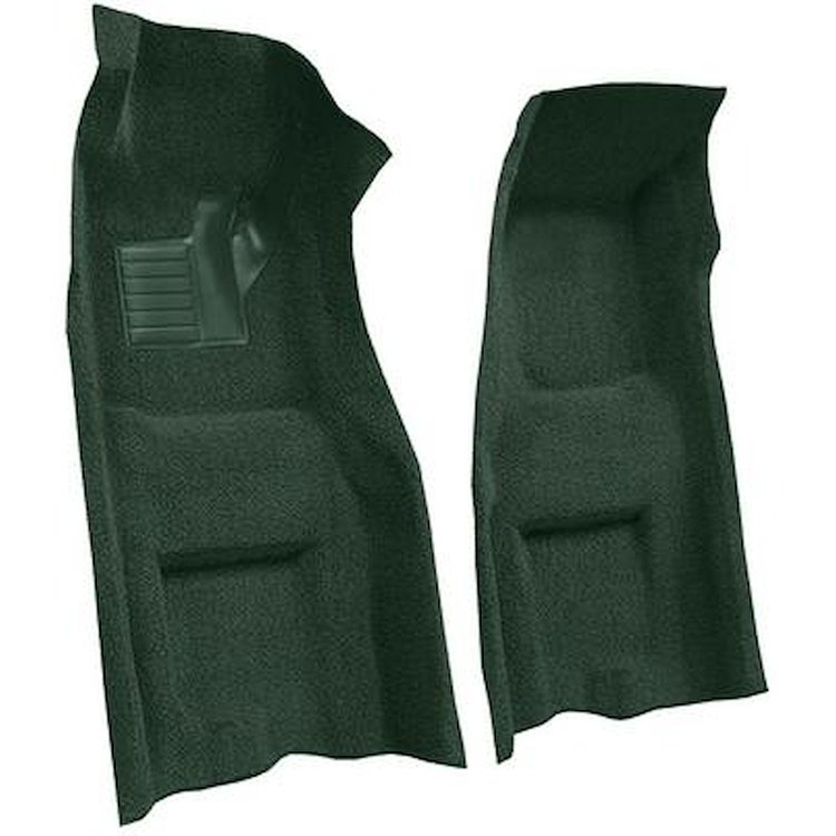 VT1117113 1969 Chevrolet Corvette; 4-Speed; Front Molded Carpet Set; w/ Heel Pad; Loop; Dark Green