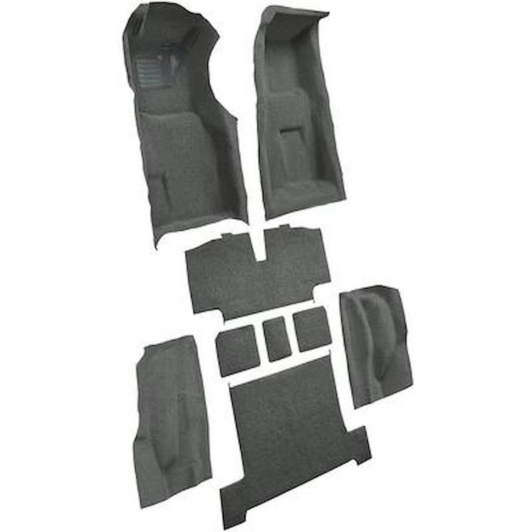 VT1117435 1969-70 Chevrolet Corvette; 4-Speed; Complete Molded Carpet Set; w/ Heel Pad & Toe Pad; Loop; Gunmetal Gray