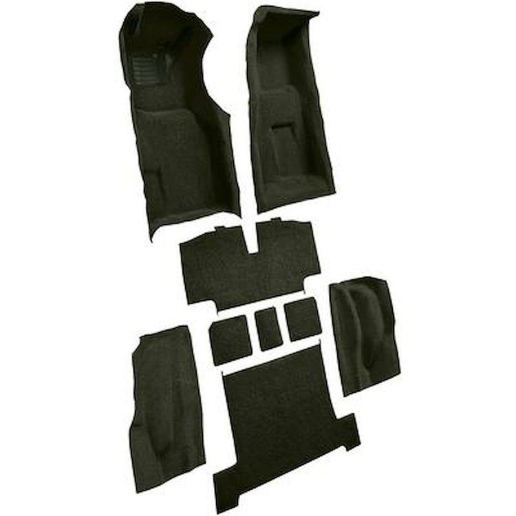 VT1117438 1970 Chevrolet Corvette; 4-Speed; Complete Molded Carpet Set; w/ Heel Pad; Loop; Dark Olive Green