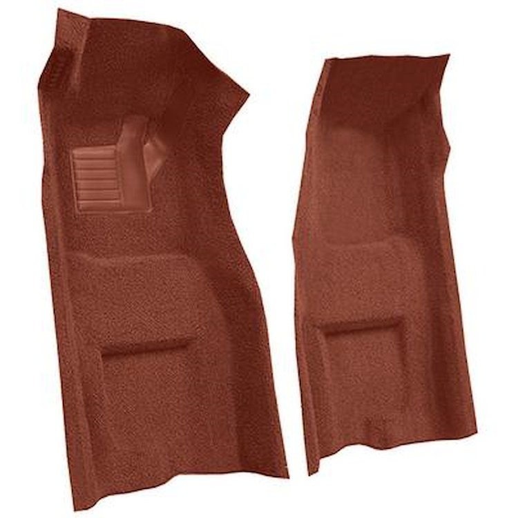 VT1117634 1970 Chevrolet Corvette; Automatic; Front Molded Carpet Set; w/ Heel Pad; Loop; Burnt Orange