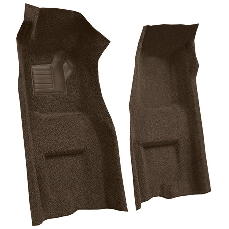 VT1117671 1970 Chevrolet Corvette; Automatic; Front Molded Carpet Set; w/ Heel Pad; Loop; Dark Brown