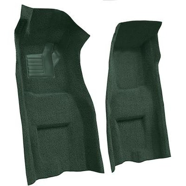VT1117713 1969 Chevrolet Corvette; 4-Speed; Front Molded Carpet Set; w/ Heel Pad; & Toe Pad; Loop; Dark Green