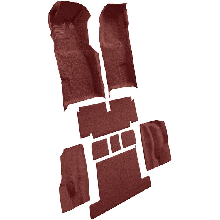 VT1117815 1971-75 Chevrolet Corvette; Coupe; Automatic; Complete Molded Carpet Set; w/ Heel Pad; Loop; Maroon