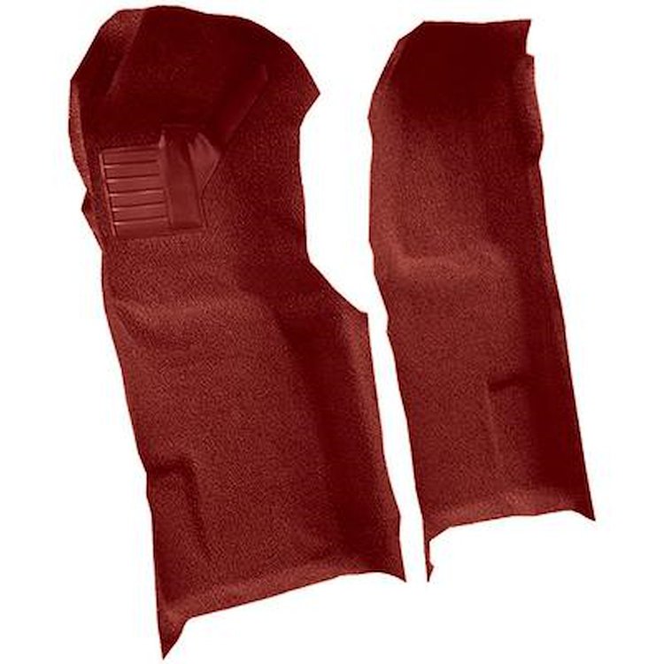 VT1118202 1971-76 Chevrolet Corvette; Automatic; Front Molded Carpet Set; w/ Heel Pad; Loop; Red