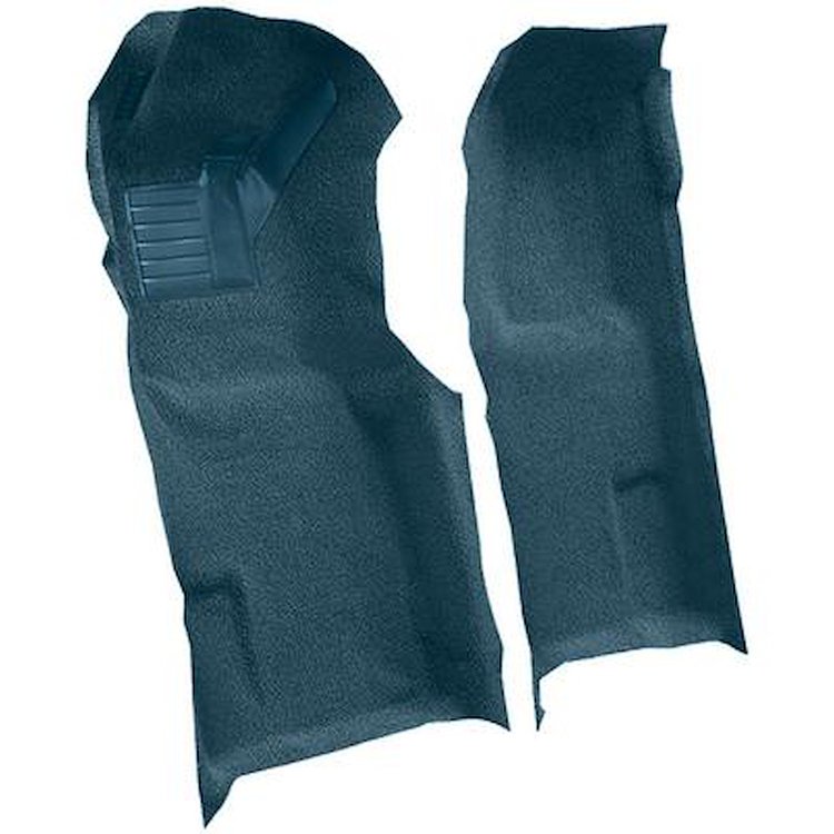 VT1118204 1971-76 Chevrolet Corvette; Automatic; Front Molded Carpet Set; w/ Heel Pad; Loop; Bright Blue