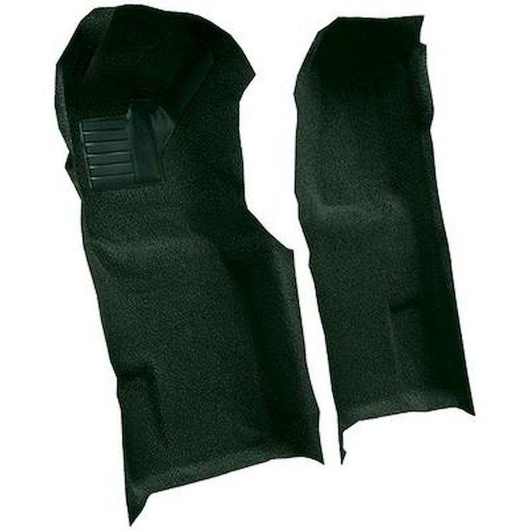 VT1118213 1971-76 Chevrolet Corvette; Automatic; Front Molded Carpet Set; w/ Heel Pad; Loop; Dark Green