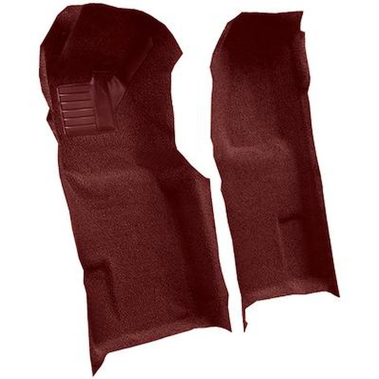 VT1118215 1971-76 Chevrolet Corvette; Automatic; Front Molded Carpet Set; w/ Heel Pad; Loop; Maroon