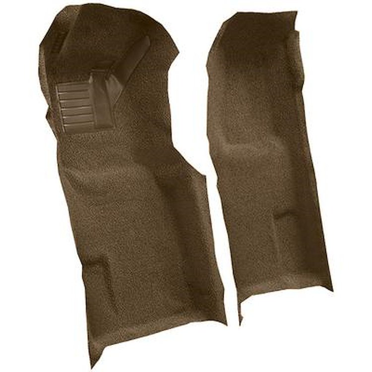 VT1118217 1971-76 Chevrolet Corvette; Automatic; Front Molded Carpet Set; w/ Heel Pad; Loop; Medium Saddle