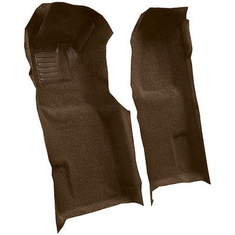 VT1118218 1971-76 Chevrolet Corvette; Automatic; Front Molded Carpet Set; w/ Heel Pad; Loop; Dark Saddle