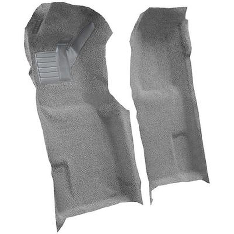 VT1118223 1971-76 Chevrolet Corvette; Automatic; Front Molded Carpet Set; w/ Heel Pad; Loop; Silver
