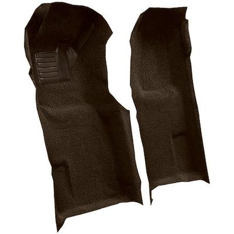 VT1118271 1971-76 Chevrolet Corvette; Automatic; Front Molded Carpet Set; w/ Heel Pad; Loop; Dark Brown