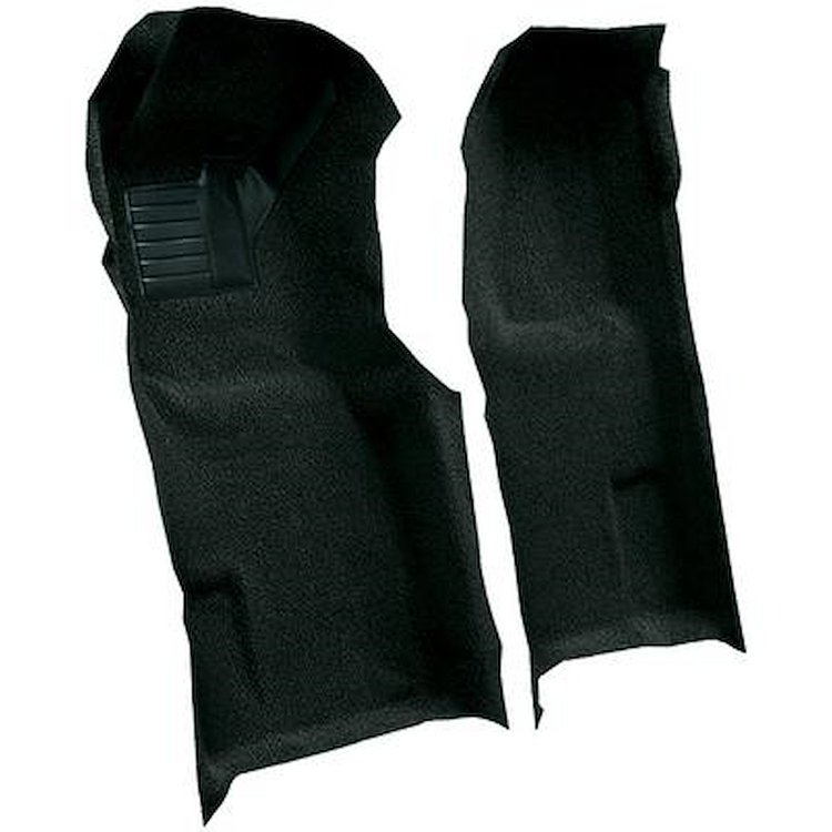 VT1118285 1971-76 Chevrolet Corvette; Automatic; Front Molded Carpet Set; w/ Heel Pad; Loop; Blue Green