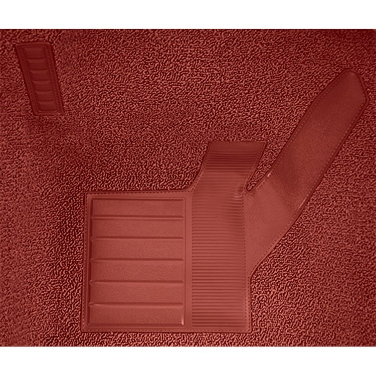 VT1118302 1971-75 Chevrolet Corvette; 4-Speed; Front Molded Carpet Set; w/ Heel Pad; Loop; Red