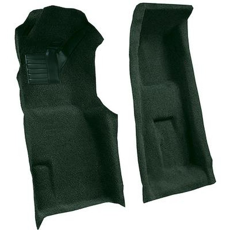 VT1118313 1971-75 Chevrolet Corvette; 4-Speed; Front Molded Carpet Set; w/ Heel Pad; Loop; Dark Green