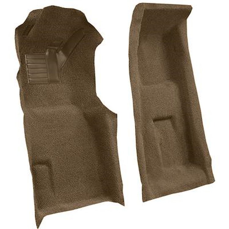 VT1118317 1971-75 Chevrolet Corvette; 4-Speed; Front Molded Carpet Set; w/ Heel Pad; Loop; Medium Saddle