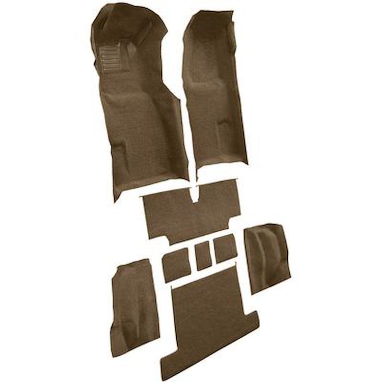 VT1119217 1976 Chevrolet Corvette; Complete Molded Carpet Set; w/ Heel Pad; Loop; Medium Saddle