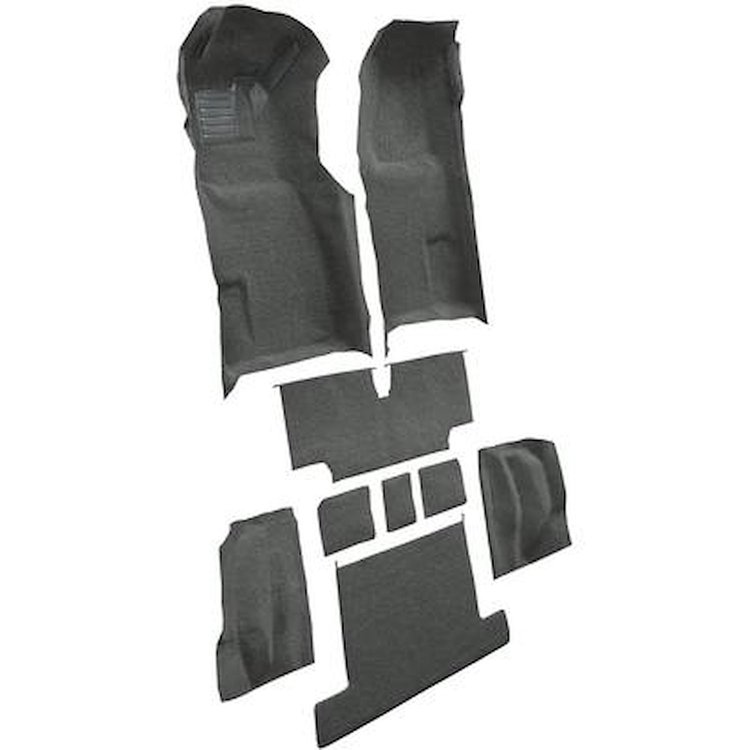 VT1119235 1976 Chevrolet Corvette; Complete Molded Carpet Set; w/ Heel Pad; Loop; Gunmetal Gray
