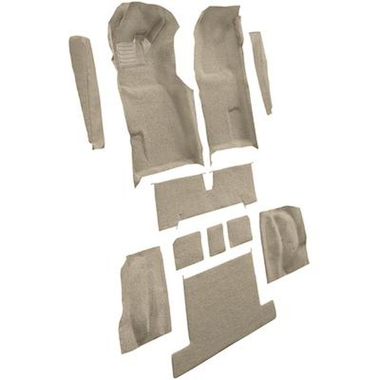 VT1119520 1977 Chevrolet Corvette; Complete Molded Carpet Set; w/ Heel Pad; Cutpile; Doeskin/Camel Tan