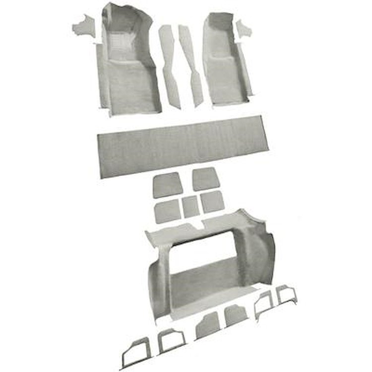 VT1119826 1978-79 Chevrolet Corvette; Complete Molded Carpet Set; w/ 3 Compartment Doors; Cutpile; Oyster / Shale