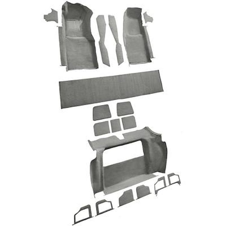 VT1119856 1978-79 Chevrolet Corvette; Complete Molded Carpet Set; w/ 3 Compartment Doors; Cutpile; Gray / Oyster
