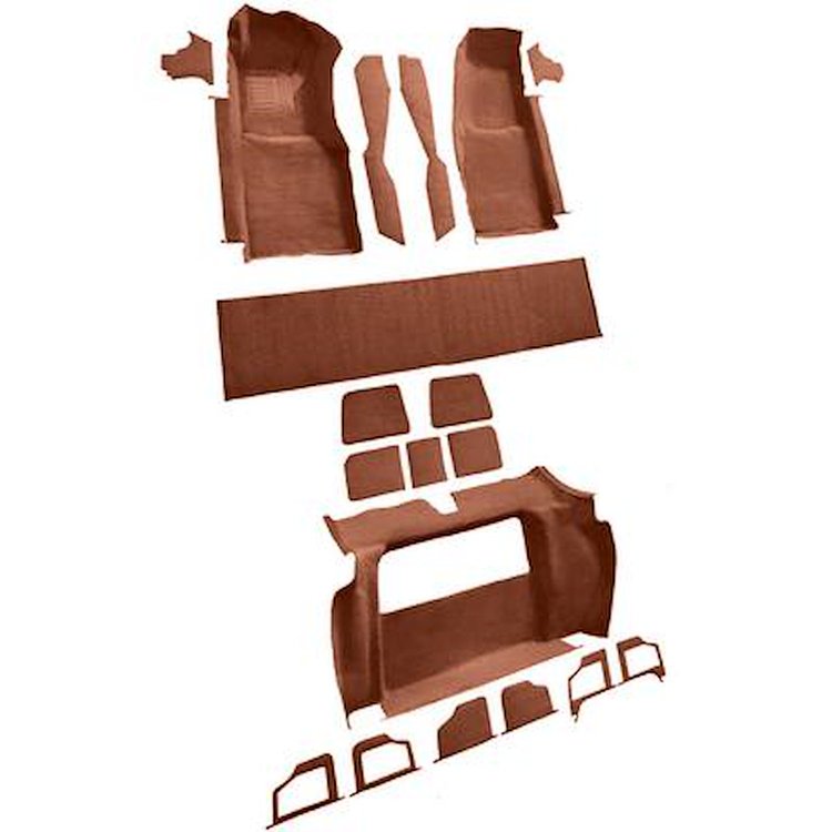 VT1119876 1978-79 Chevrolet Corvette; Complete Molded Carpet Set; w/ 3 Compartment Doors; Cutpile; Saffron