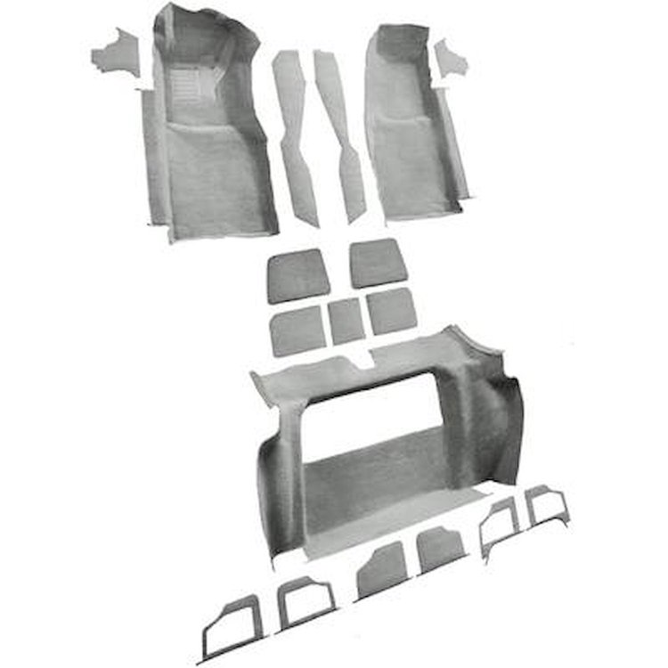 VT1119923 1978 Chevrolet Corvette; Complete Molded Carpet Set; w/o Door Panels; Cutpile; Silver