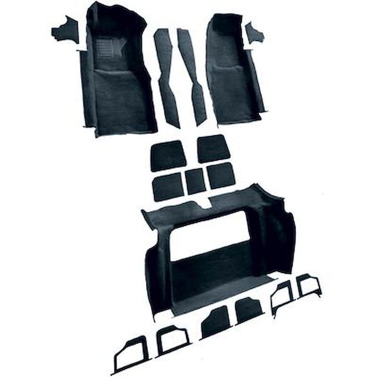 VT1119965 1978-79 Chevrolet Corvette; Complete Molded Carpet Set; w/o Door Panels; Cutpile; Midnight Blue