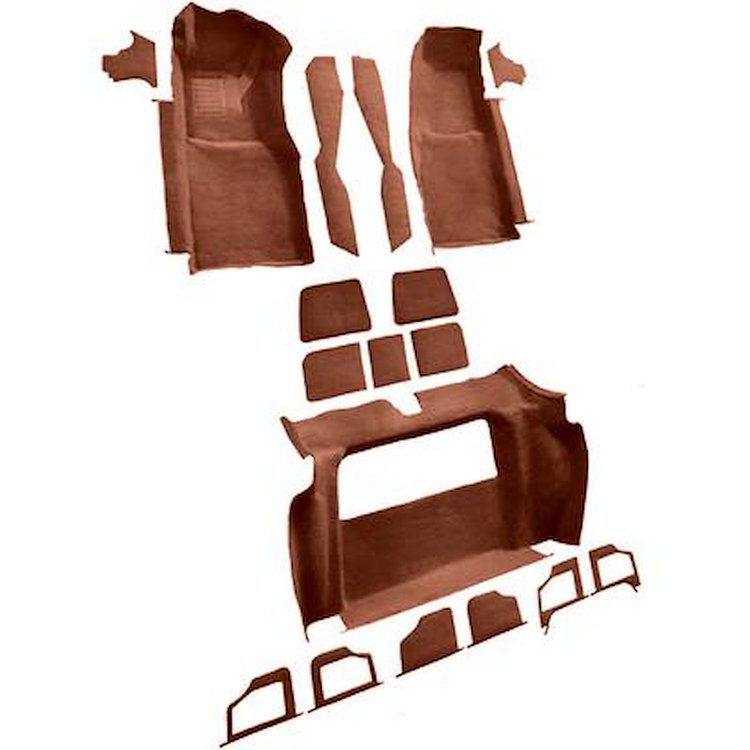 VT1119976 1978 Chevrolet Corvette; Complete Molded Carpet Set; w/o Door Panels; Cutpile; Saffron