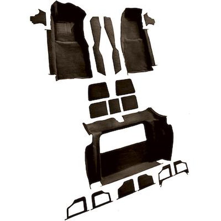 VT1119999 1978-79 Chevrolet Corvette; Complete Molded Carpet Set; w/o Door Panels; Cutpile; Brown