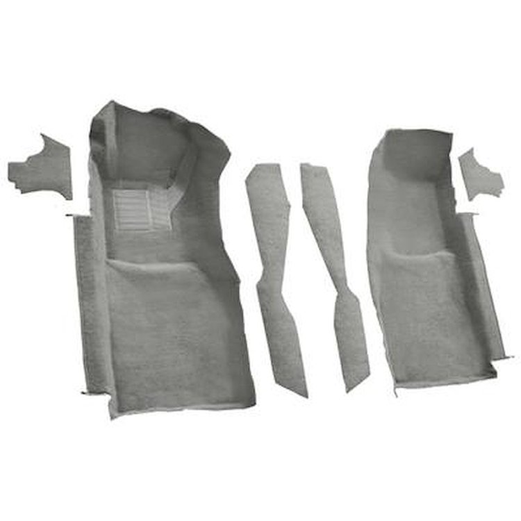 VT1120056 1978-80 Chevrolet Corvette; Front Molded Carpet Set; w/ Console Strips & Kick Panels; Cutpile; Gray / Oyster