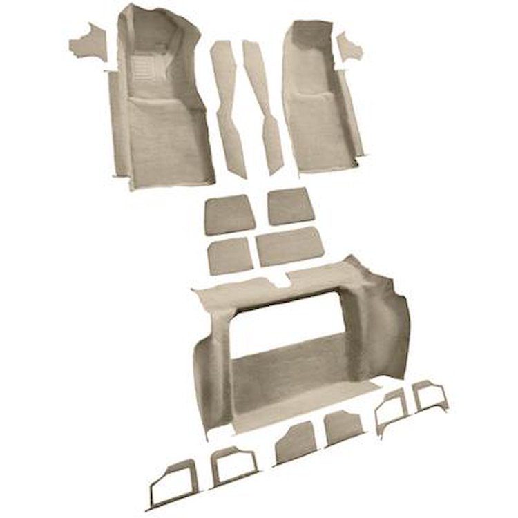 VT1120820 1979-80 Chevrolet Corvette; Complete Molded Carpet Set; w/o Door Panels; w/ 2 Compartment Doors; Cutpile; Doeskin/Came