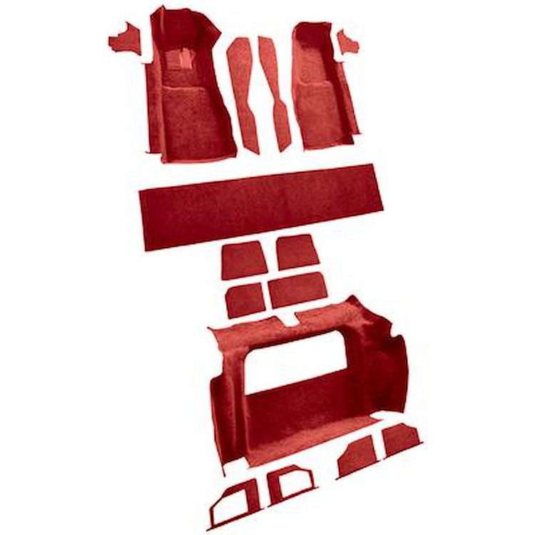 VT1121054 1981-82 Chevrolet Corvette; Complete Molded Carpet Set; Cutpile; Dark Red/Carmine