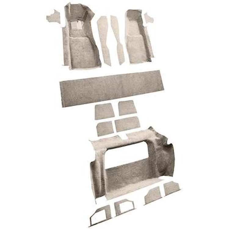 VT1121069 1981-82 Chevrolet Corvette; Complete Molded Carpet Set; Cutpile; Silver