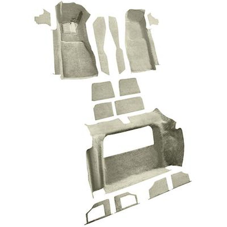 VT1121174 1981-82 Chevrolet Corvette; Complete Molded Carpet Set; w/o Door Panels; Cutpile; Saddle / Biscuit