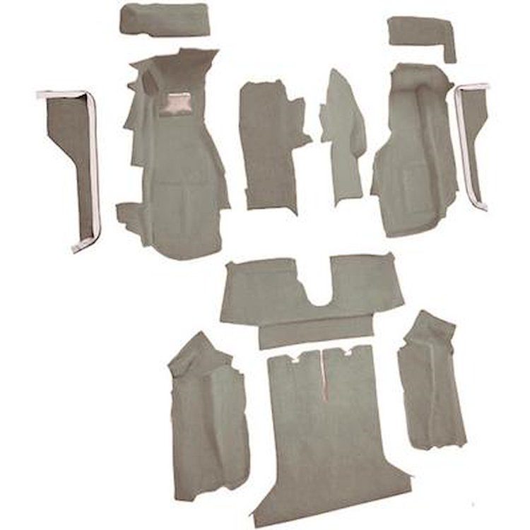 VT1121627 1984-87 Chevrolet Corvette; Coupe; Complete Molded Carpet Set; w/ Heel Pad; Cutpile; Gray