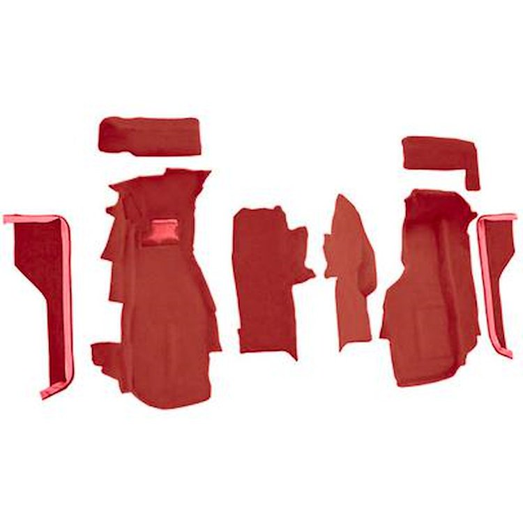 VT1122054 1984-87 Chevrolet Corvette; Front Molded Carpet Set; w/ Heel Pad; Cutpile; Dark Red/Carmine
