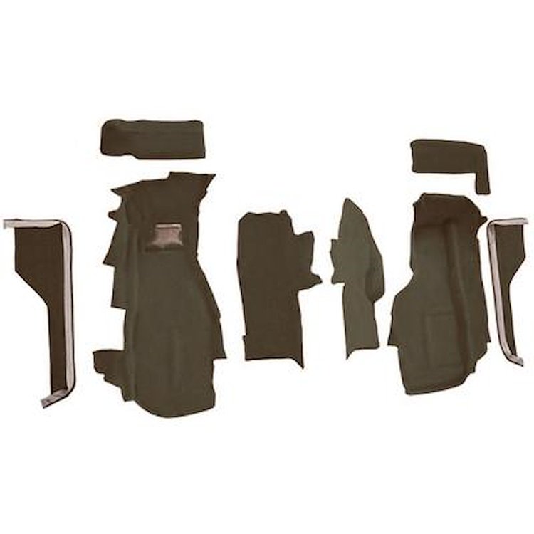 VT1122057 1984-87 Chevrolet Corvette; Front Molded Carpet Set; w/ Heel Pad; Cutpile; Bronze