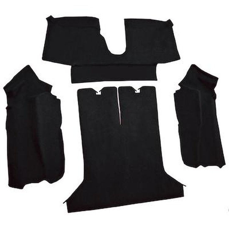 VT1122401 1984-87 Chevrolet Corvette; Coupe; Rear Molded Carpet; w/ Heel Pad; Cutpile; Black