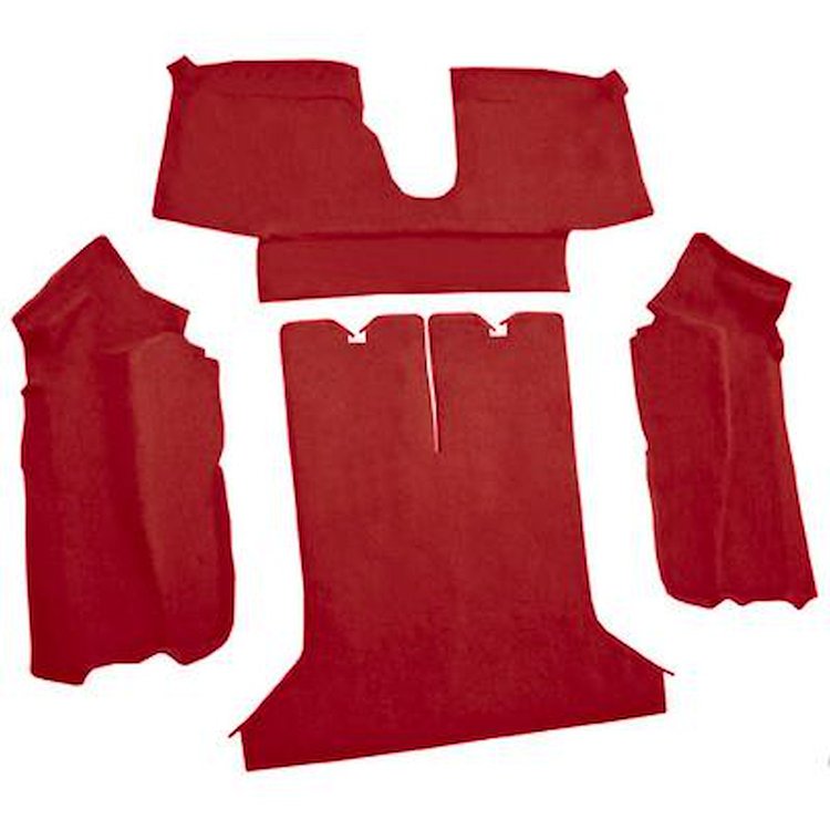 VT1122454 1984-87 Chevrolet Corvette; Coupe; Rear Molded Carpet; w/ Heel Pad; Cutpile; Dark Red/Carmine