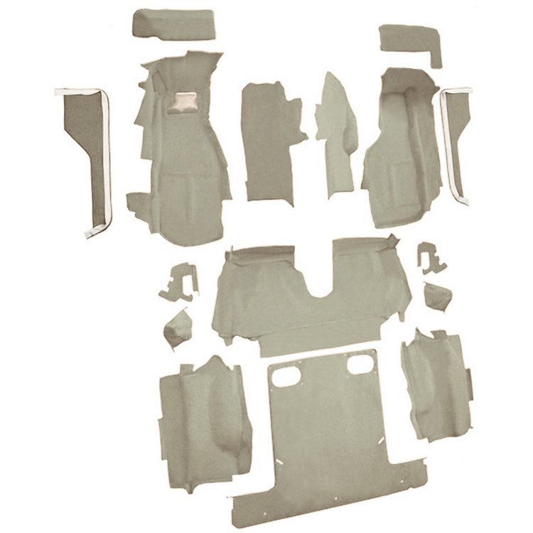 VT1122674 1986-87 Chevrolet Corvette; Convertible; Complete Molded Carpet Set; w/ Heel Pad; Cutpile; Saddle / Biscuit