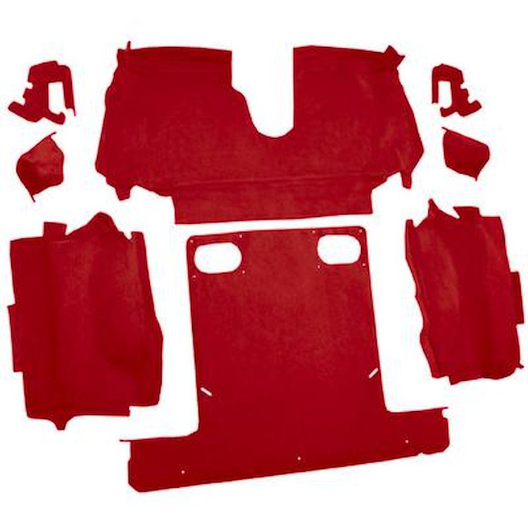 VT1123077 1986-89 Chevrolet Corvette; Convertible; Rear Molded Carpet; w/ Heel Pad; Cutpile; Flame Red