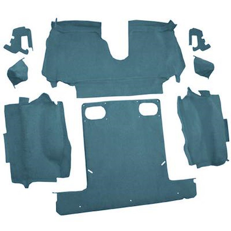 VT1123104 1986-89 Chevrolet Corvette; Convertible; Rear Molded Carpet; Cutpile; Metallic Blue