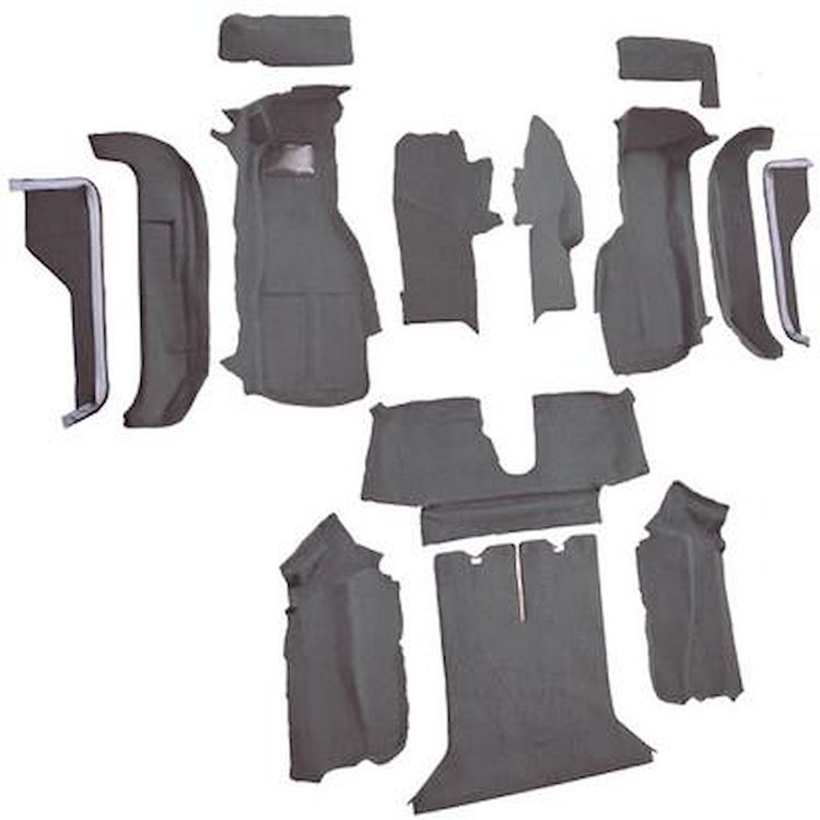 VT1123368 1988-89 Chevrolet Corvette; Coupe; Complete Molded Carpet Set; Cutpile; Smoke