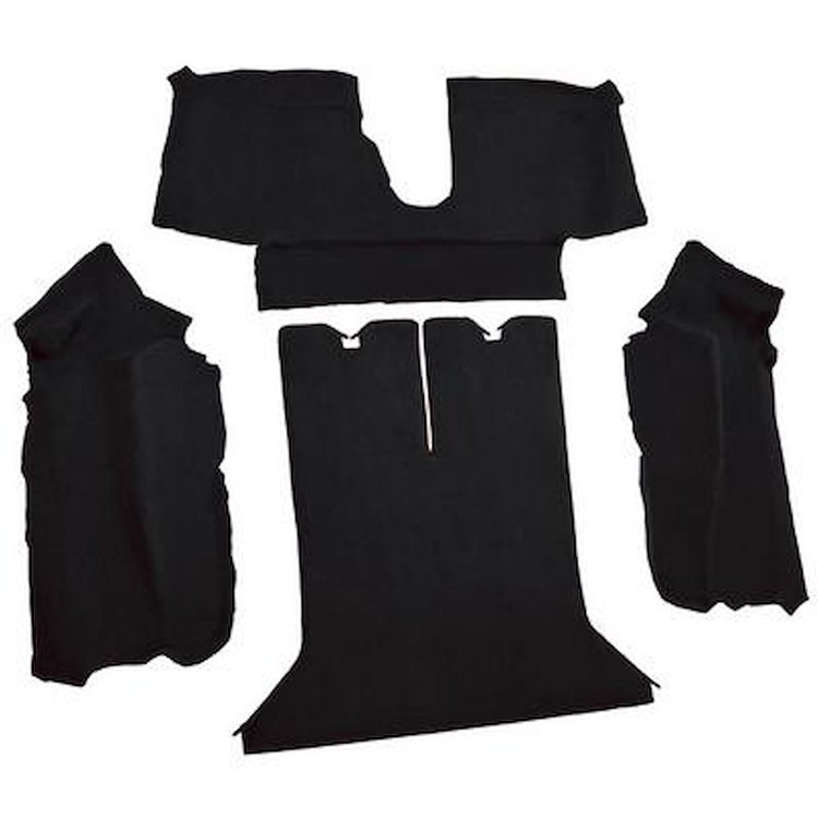 VT1124001 1988-89 Chevrolet Corvette; Coupe; Rear Molded Carpet; w/ Heel Pad; Cutpile; Black