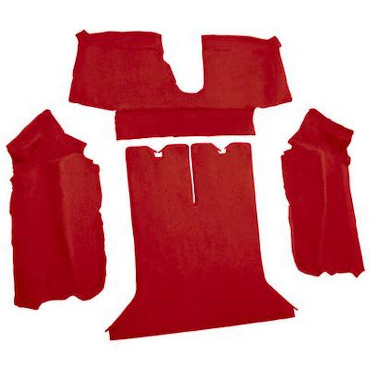 VT1124077 1988-89 Chevrolet Corvette; Coupe; Rear Molded Carpet; w/ Heel Pad; Cutpile; Flame Red