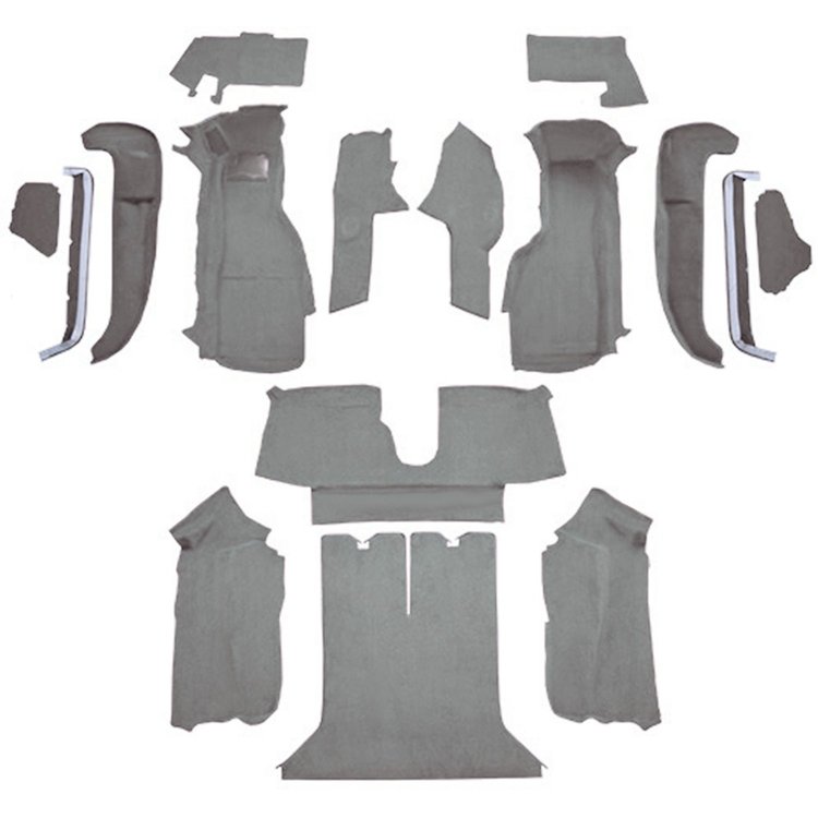 VT1124983 1990-93 Chevrolet Corvette; Coupe; w/ 2 Door Latches; Complete Molded Carpet Set; Cutpile; Medium Gray/Pewter